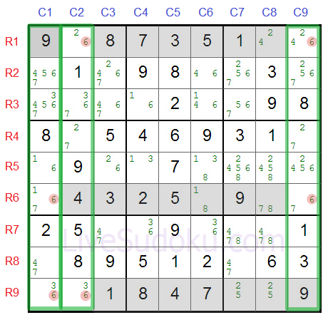 Sudoku Swordfish Example