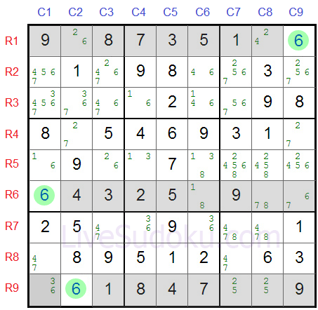 Sudoku Swordfish Example