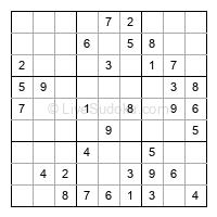 Play easy daily sudoku number 121674