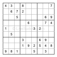 Play easy daily sudoku number 279289