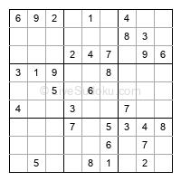 Play easy daily sudoku number 36617