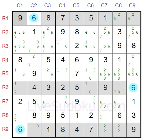 One possible arrangement of 6s inside the Swordfish